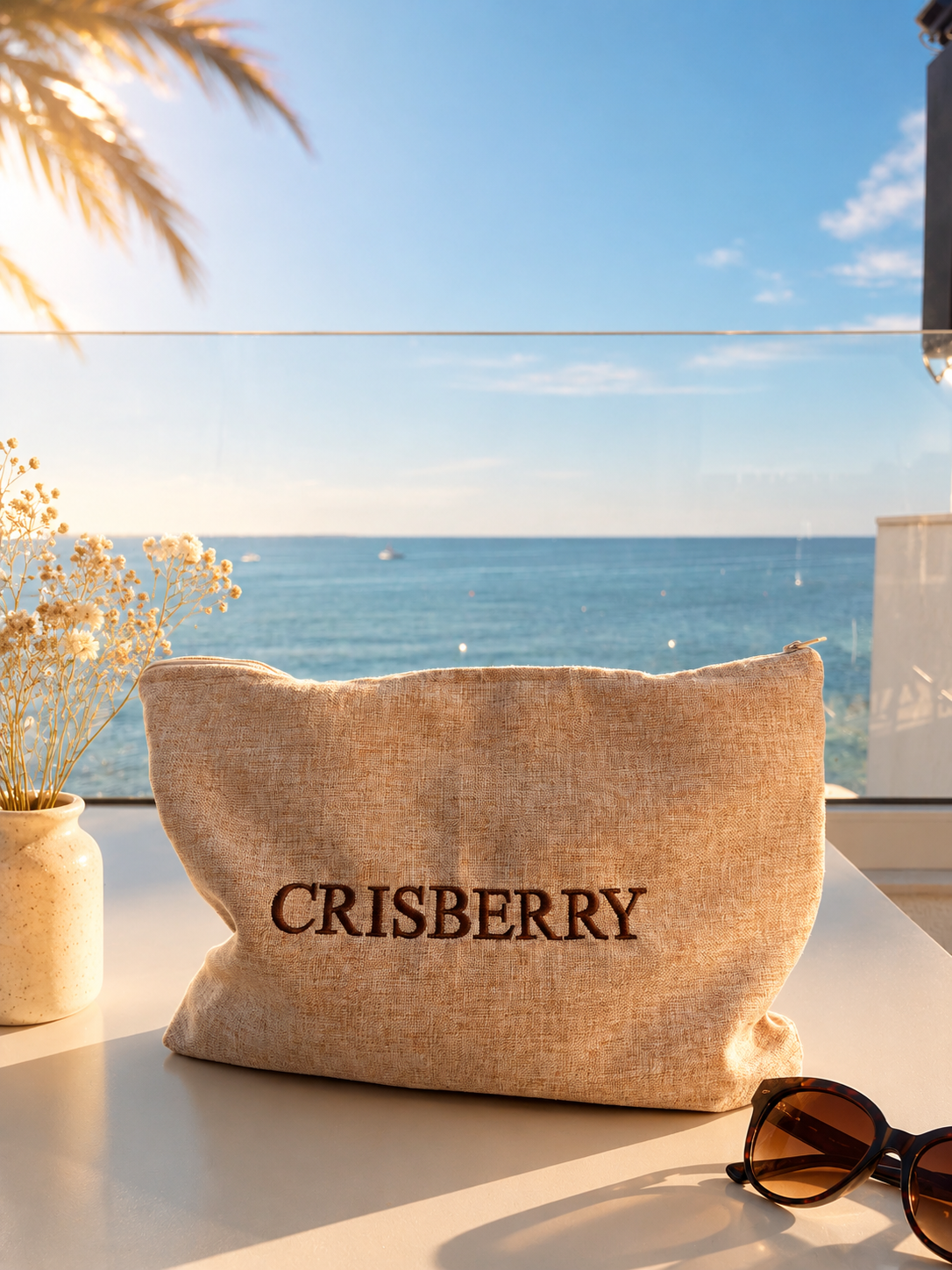 Pochette Mare Ricamata Crisberry – Beige Sabbia